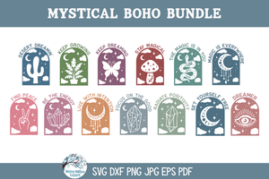 Mystical Boho SVG Bundle | Bohemian Spirit Illustration Wispy Willow Designs Company