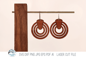 Nested Circle Geometric Ring Earring SVG File for Laser Wispy Willow Designs Company