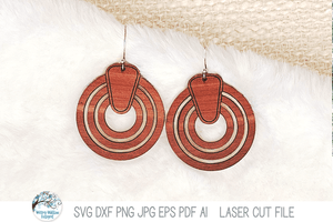 Nested Circle Geometric Ring Earring SVG File for Laser Wispy Willow Designs Company