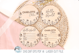 Newborn Baby Girl Birth Announcement Bundle - SVG File for Laser Cutter Wispy Willow Designs Company