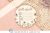 Newborn Baby Girl Birth Announcement Bundle - SVG File for Laser Cutter Wispy Willow Designs Company