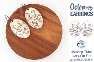 Octopus Earring File for Glowforge or Laser Cutter Wispy Willow Designs Company