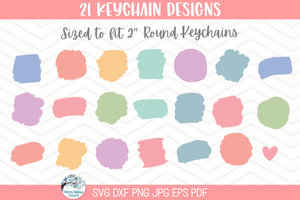 Paint Brush Stroke SVG File Bundle for Round Keychains - Made for Cricut Wispy Willow Designs Company