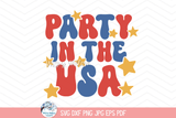 Party In The USA SVG | 4th of July Festive Illustration Wispy Willow Designs Company