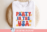 Party In The USA SVG | 4th of July Festive Illustration Wispy Willow Designs Company