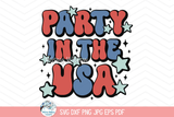 Party In The USA SVG | USA Celebration Graphic Wispy Willow Designs Company