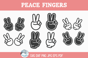 Peace Fingers Bundle SVG | Groovy Hippie Clipart Wispy Willow Designs Company