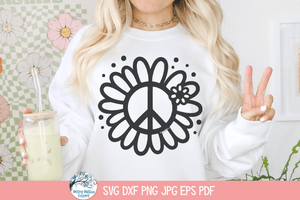 Peace Sign Flowers SVG | Floral Peace Symbol Tee Wispy Willow Designs Company