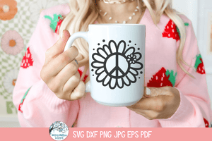 Peace Sign Flowers SVG | Floral Peace Symbol Tee Wispy Willow Designs Company