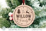 Personalized Family Christmas Ornament Bundle for Laser Cutter Wispy Willow Designs Company