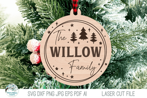 Personalized Family Christmas Ornament Bundle for Laser Cutter Wispy Willow Designs Company