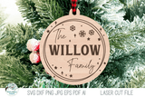 Personalized Family Christmas Ornament Bundle for Laser Cutter Wispy Willow Designs Company