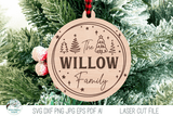 Personalized Family Christmas Ornament Bundle for Laser Cutter Wispy Willow Designs Company