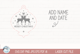 Personalized Family Name Reindeer Christmas Ornament SVG File for Laser Cutter Wispy Willow Designs Company