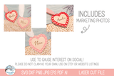 Personalized Heart Valentine's Day Basket Tag SVG File for Laser Cutter Wispy Willow Designs Company