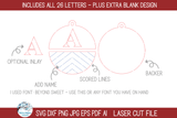 Personalized Monogram Letter Farmhouse Christmas Ornament Bundle for Laser Cutter Wispy Willow Designs Company