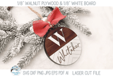 Personalized Monogram Letter Farmhouse Christmas Ornament Bundle for Laser Cutter Wispy Willow Designs Company