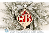 Personalized Monogram Letter Reindeer Christmas Ornament Bundle for Laser Cutter Wispy Willow Designs Company