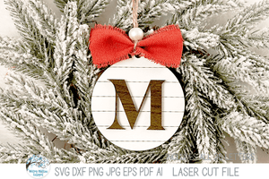 Personalized Monogram Shiplap Farmhouse Christmas Ornament Bundle for Laser Cutter Wispy Willow Designs Company