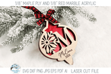 Personalized Monogram Snowflake Christmas Ornament Bundle for Laser Cutter Wispy Willow Designs Company