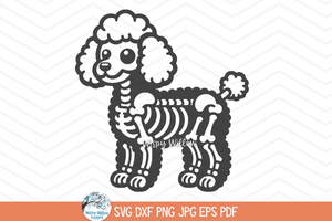 Poodle Skeleton SVG | Halloween Dog Clipart Wispy Willow Designs Company