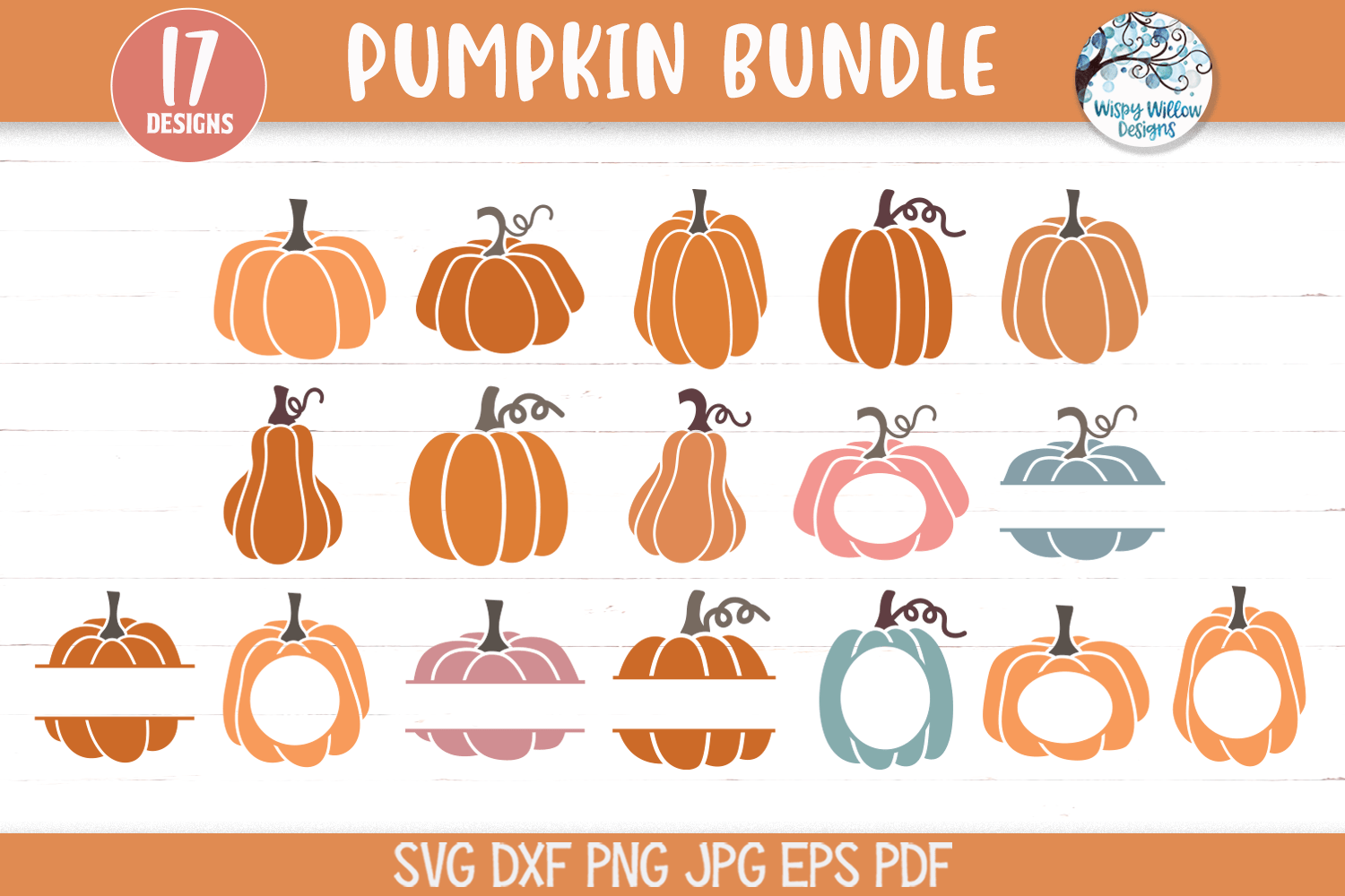 Pumpkin SVG Bundle Wispy Willow Designs Company