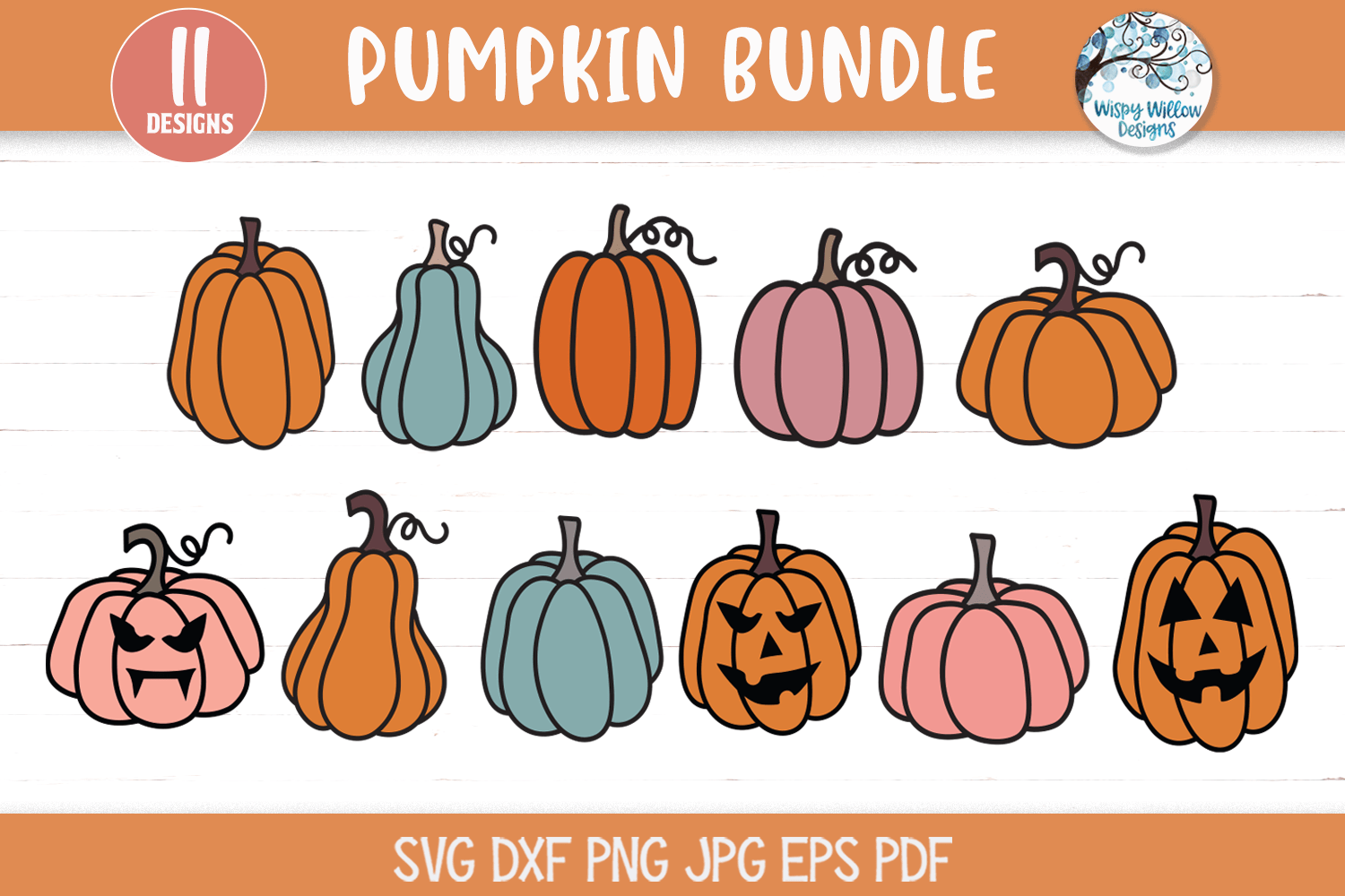 Pumpkin SVG Bundle Wispy Willow Designs Company