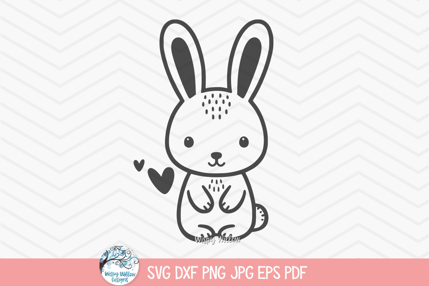 Rabbit SVG | Adorable Bunny Illustration Wispy Willow Designs Company