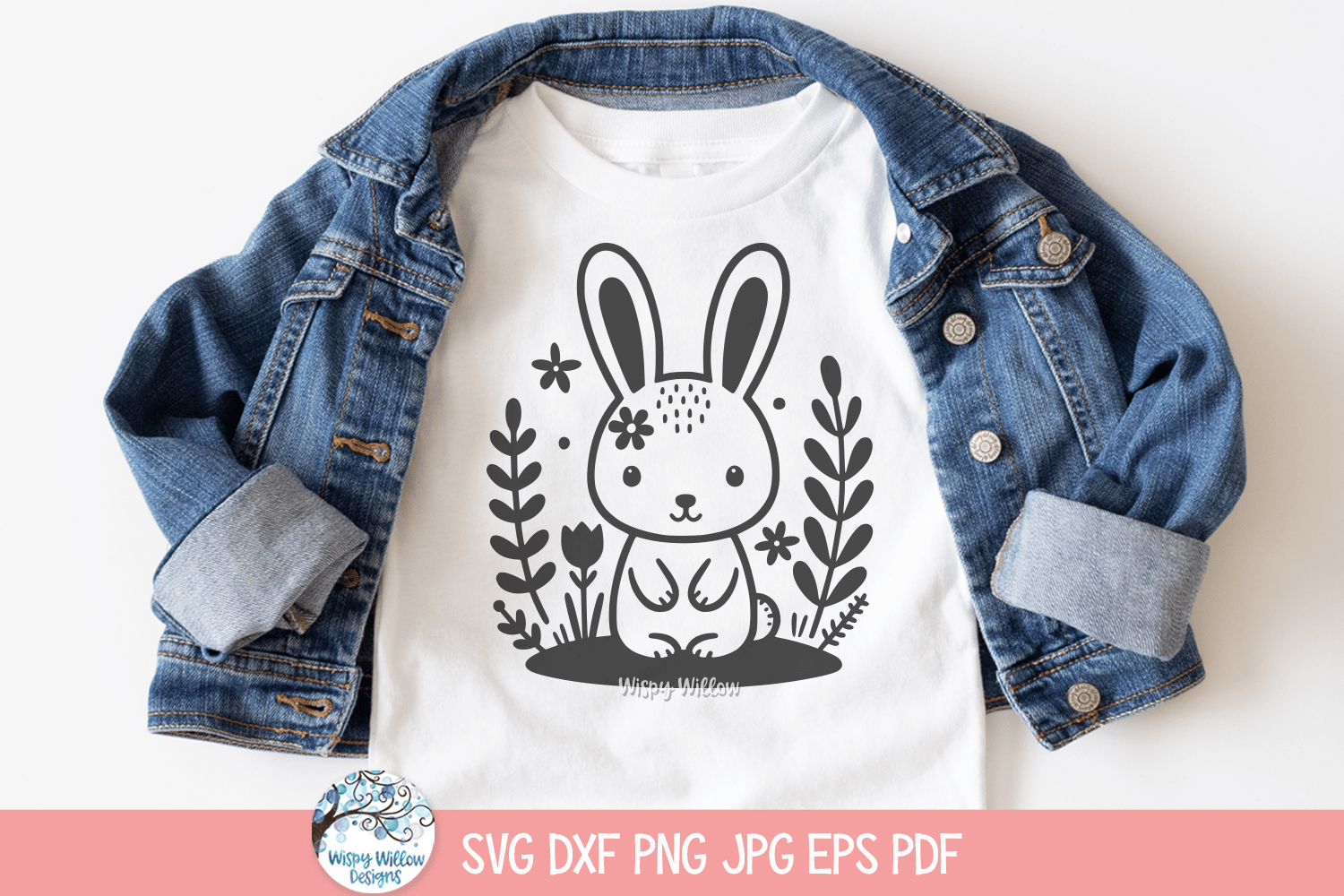 Rabbit SVG | Whimsical Rabbit Sketch Design Wispy Willow Designs Company