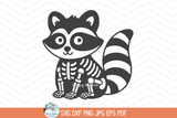 Raccoon Skeleton SVG | Halloween Animal PNG Wispy Willow Designs Company