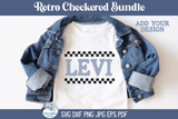 Retro Checkered Bundle SVG | Geometric Borders Illustrations Wispy Willow Designs Company