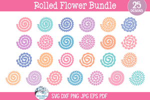 Rolled Flowers SVG Bundle | Intricate Floral Cut 3D Designs Wispy Willow Designs Company