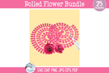 Rolled Flowers SVG Bundle | Intricate Floral Cut 3D Designs Wispy Willow Designs Company