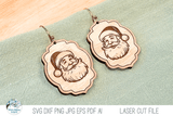 Santa Claus Christmas Earrings SVG File for Laser Cutter Wispy Willow Designs Company