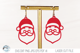 Santa Claus Christmas Earrings SVG File for Laser Wispy Willow Designs Company