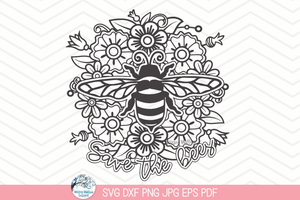 Save The Bees Mandala SVG Wispy Willow Designs Company