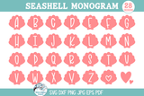 Seashell Monogram SVG Bundle | Beach Alphabet Designs Wispy Willow Designs Company