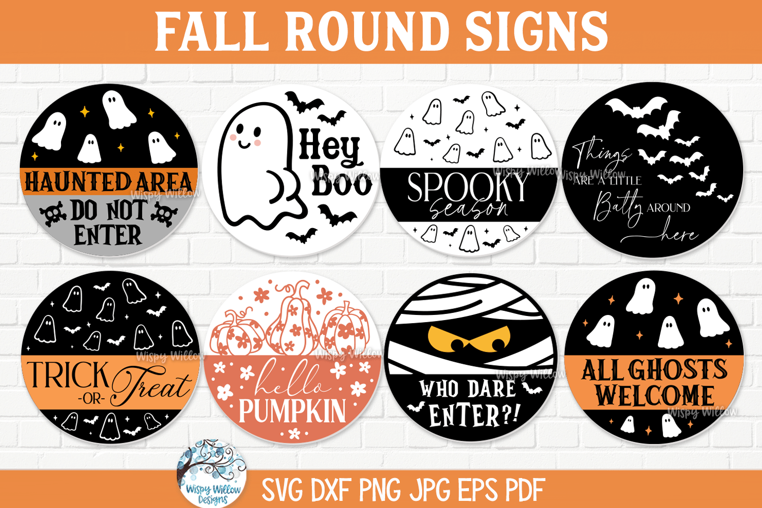 Seasonal Fall Round Sign SVG Bundle| Harvest Graphics Design Wispy Willow Designs Company