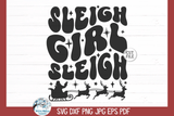Sleigh Girl Sleigh SVG | Christmas Spirit ClipArt Wispy Willow Designs Company
