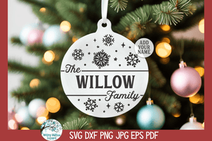 Snowflake Family Ornament SVG | Christmas Design SVG Wispy Willow Designs Company
