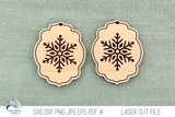 Snowflake Winter Earrings SVG File for Laser Cutter Wispy Willow Designs Company