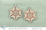 Snowflake Winter Earrings SVG File for Laser Cutter Wispy Willow Designs Company