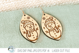 Snowman Earring SVG File for Laser Cutter Wispy Willow Designs Company