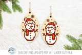 Snowman Earring SVG File for Laser Cutter Wispy Willow Designs Company