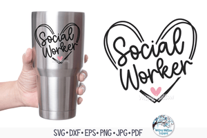 Social Worker Heart SVG | Cute Doodle Heart of a Professional Wispy Willow Designs Company