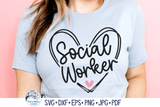 Social Worker Heart SVG | Cute Doodle Heart of a Professional Wispy Willow Designs Company