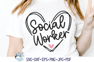 Social Worker Heart SVG | Cute Doodle Heart of a Professional Wispy Willow Designs Company