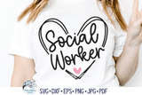 Social Worker Heart SVG | Cute Doodle Heart of a Professional Wispy Willow Designs Company