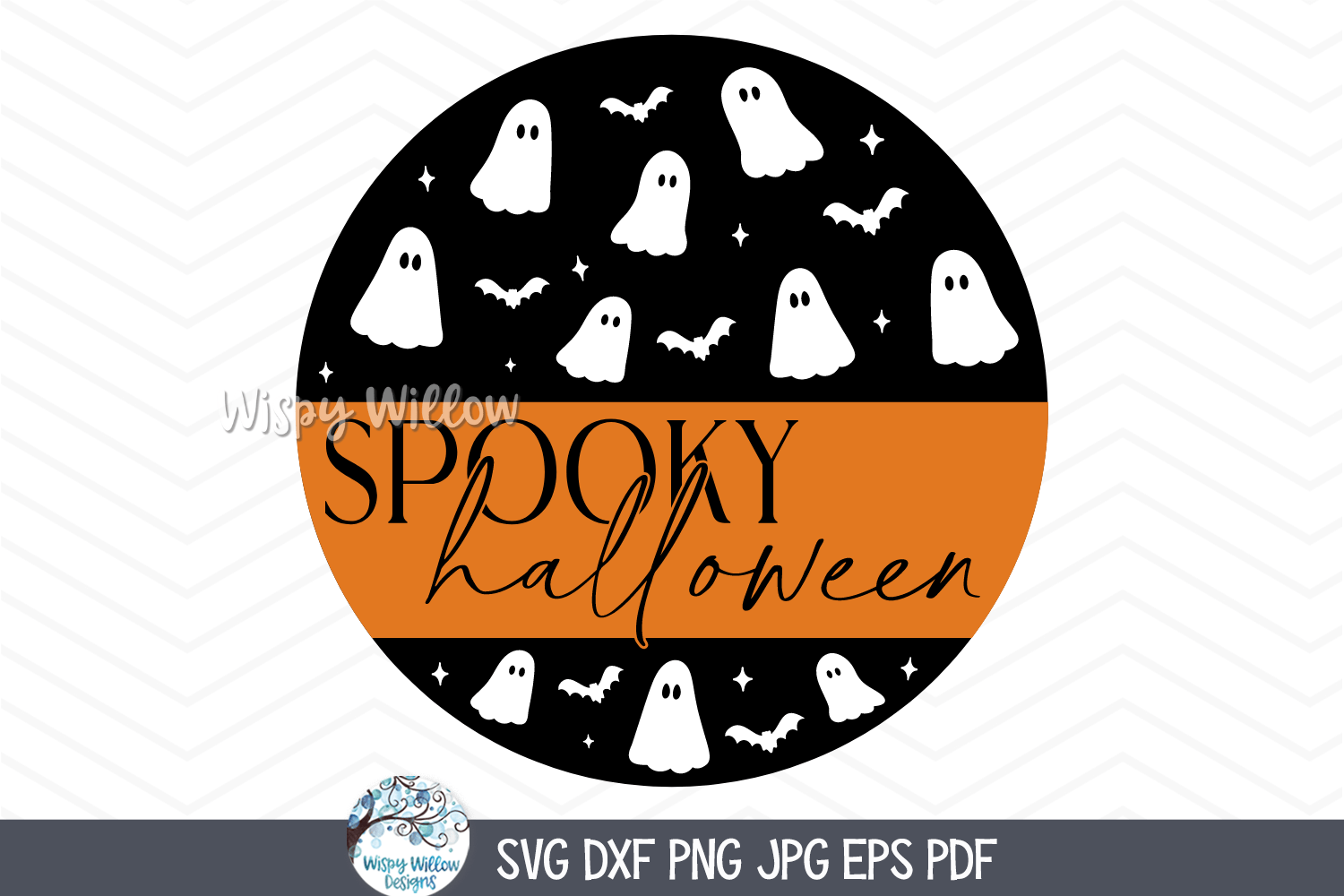 Spooky Halloween SVG | Ghost and Pumpkin Art Wispy Willow Designs Company