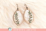 Spring Leaf Plant Earrings SVG File for Laser Cutters Wispy Willow Designs Company